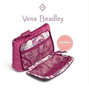 Vera Bradley Magenta Quilted Velour Compact Organiser NWT